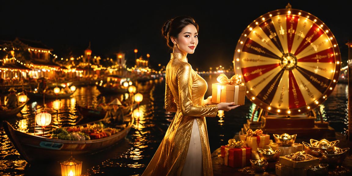 Người chơi trải nghiệm roulette online tại Hội An với trang phục áo dài truyền thống